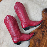 vintage red leather western boots – size 6.5 M