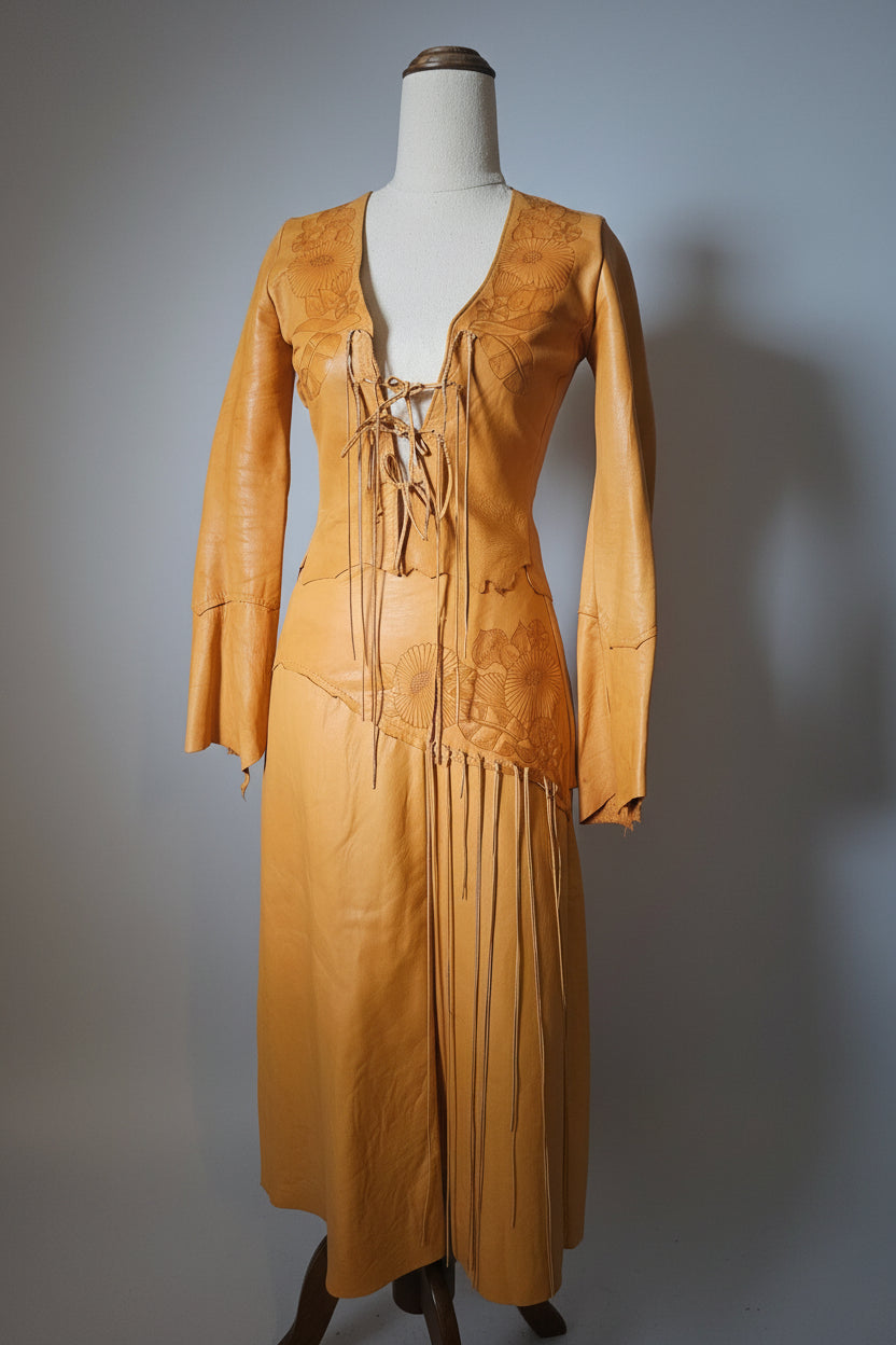 vintage rare santa fe embossed leather set