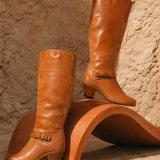 Vintage Tan Leather Knee-High Boots 7.5 B