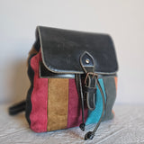 Vintage Patchwork Suede Backpack