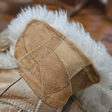 Vintage Patchwork Shearling Penny Lane Coat – Genuine Leather Sheepskin Lined tag 6.8/10