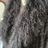 Ameise Mongolian Fur Trim Vest – Charcoal Grey