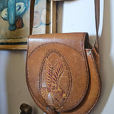 Hand-Painted Tooled Leather Eagle Bag