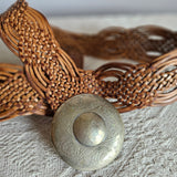 Vintage Woven Leather Statement Belt
