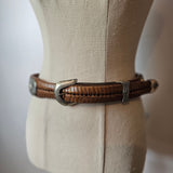 Vintage Tooled Western Leather Concho Belt – Adjustable Size 32