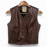 Vintage 70s  Leather Look Vest xs/s