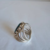 Vintage Sterling Silver Turquoise Ring with Golden Matrix – Stamped 925