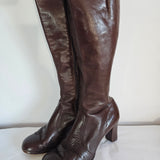 Vintage Sandler Brown Leather Knee-High Boots – Size 8