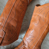 Vintage Tan Leather Western Boots – Size 6.5 (fits 6.5–7)