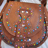 1970s Hand-Tooled Leather Bag – Hand Painted