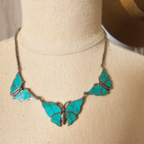 Vintage Zuni Sterling Silver & Turquoise Butterfly Necklace