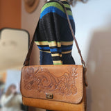 Vintage Hand-Tooled Leather Shoulder Bag