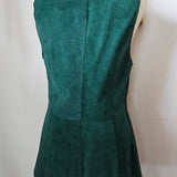 Vintage 70s Suede Vest – Deep Emerald Green Small