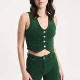 Rollas Cord Vest – Basil Green (BNWT, Size 6)