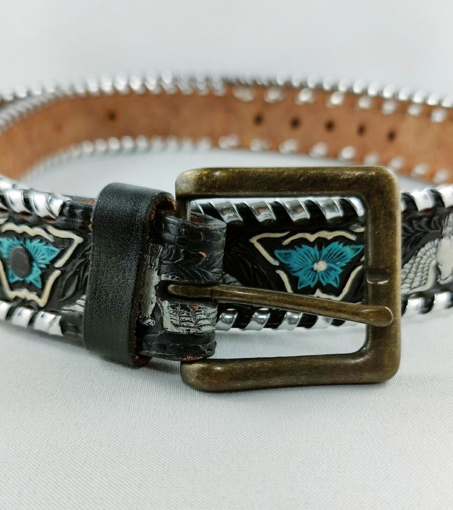 Vintage Tooled Leather Thunderbird belt L/XL