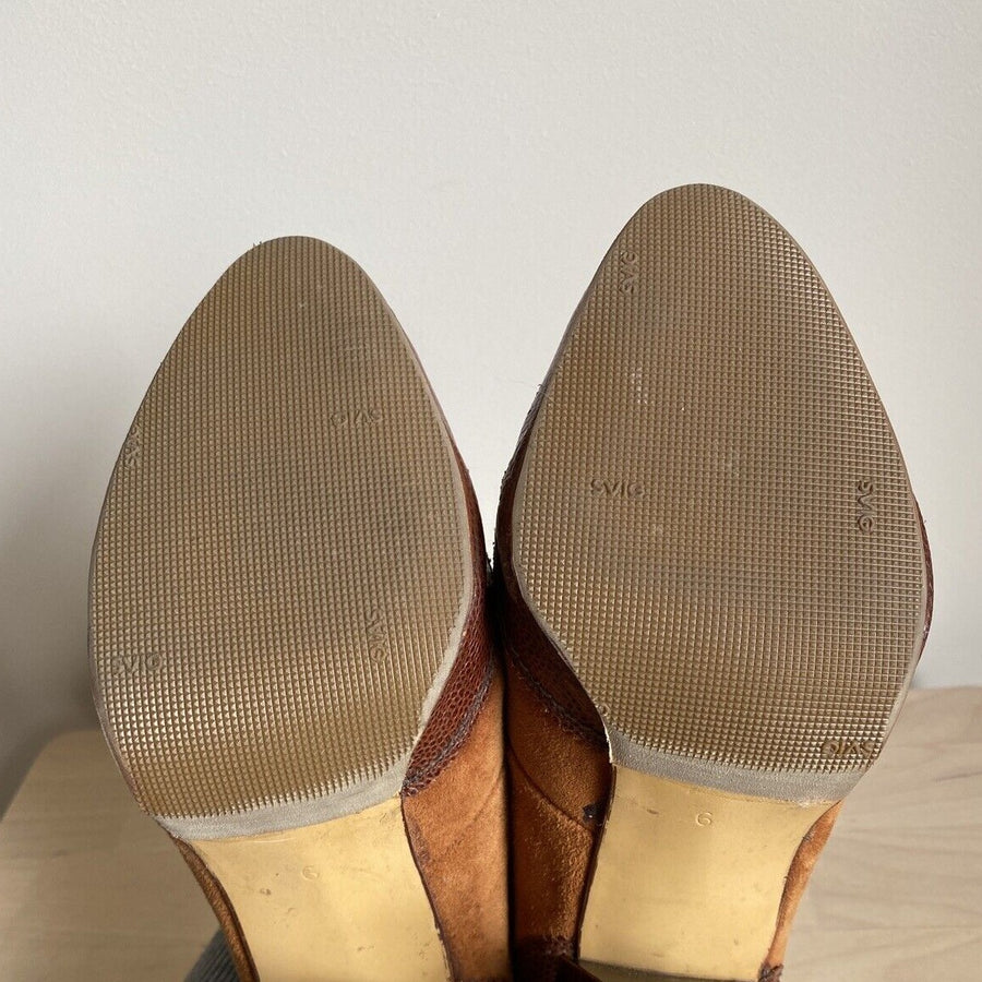 Vintage Tan Leather Women’s High Heel Brogues