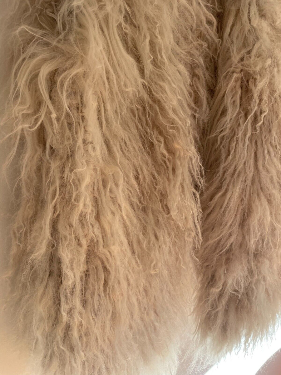 Lilya 100% Mongolian Fur Vest S Cream new with tags