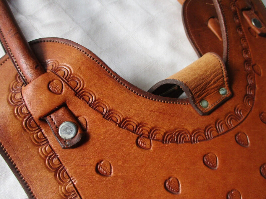 Handcrafted Tooled Leather Shoulder Bag