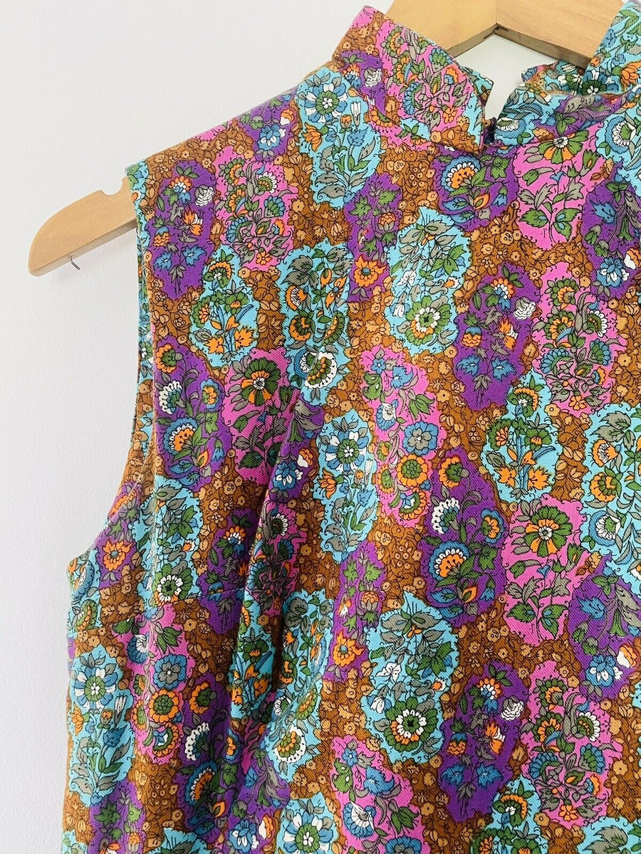 Vintage 1960/70’s Floral paisley maxi Dress Size 12