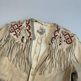 Vintage 1970s Char Designs Santa Fe Suede Fringe Jacket – Hand-Painted Western Boho USA size M 10/12