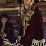 Chasing Unicorns Queen Of Hearts Velvet Tunic M rrp$600+