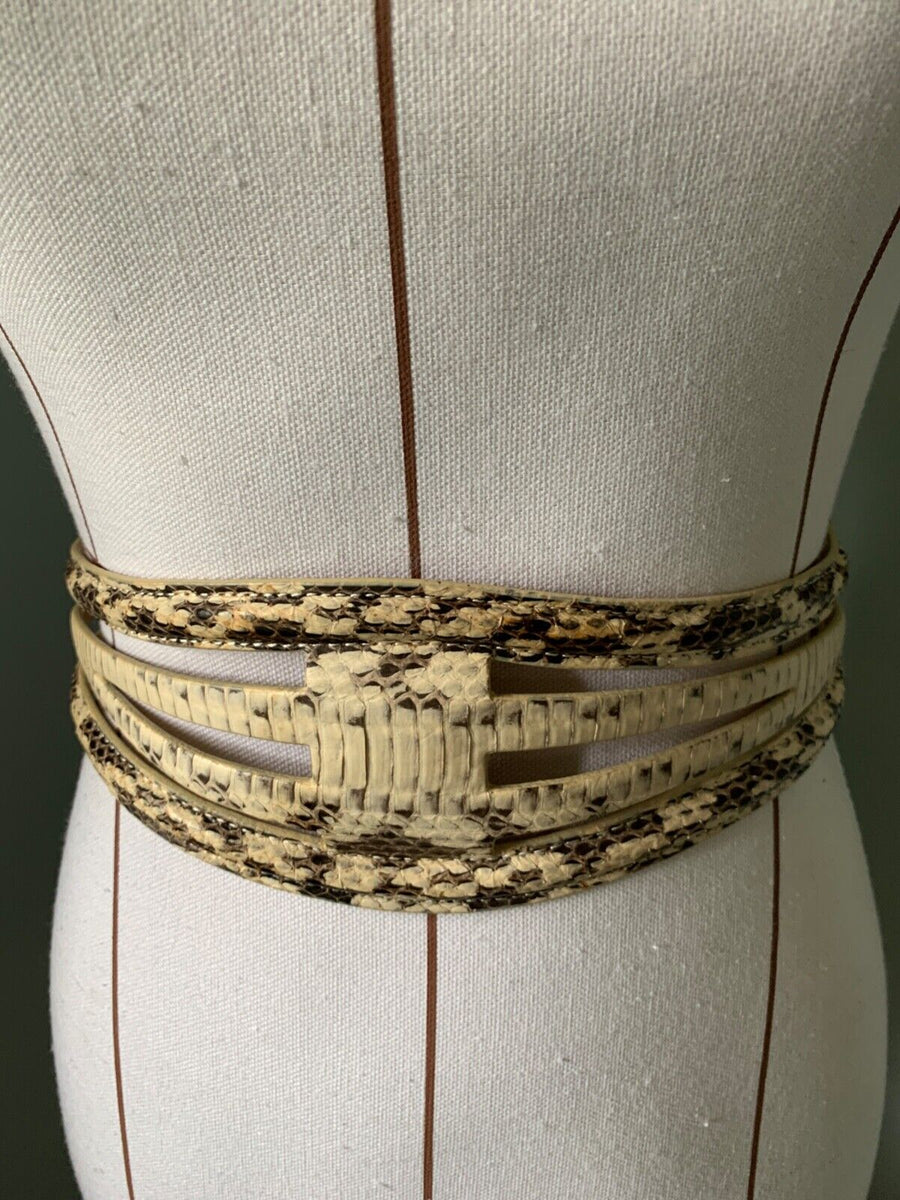 leather snake skin belt Size S