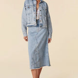 SPELL EVE DENIM SKIRT - SUNWASHED BLUE M