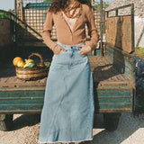 SPELL EVE DENIM SKIRT - SUNWASHED BLUE M