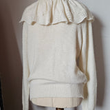 Vintage Ruffle Collar Knit Sweater M/L