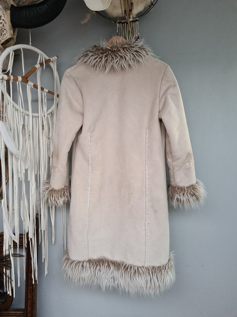 white afghan coat size small/Medium - Devils the Angel