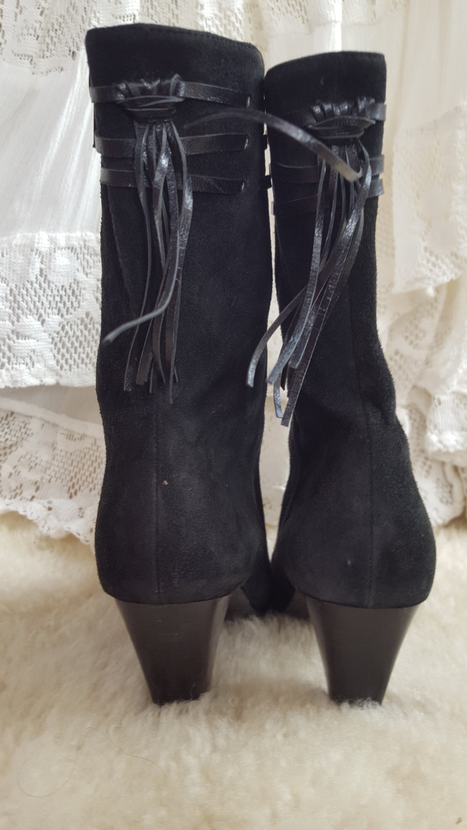 Black suede boots size 6 - Devils the Angel