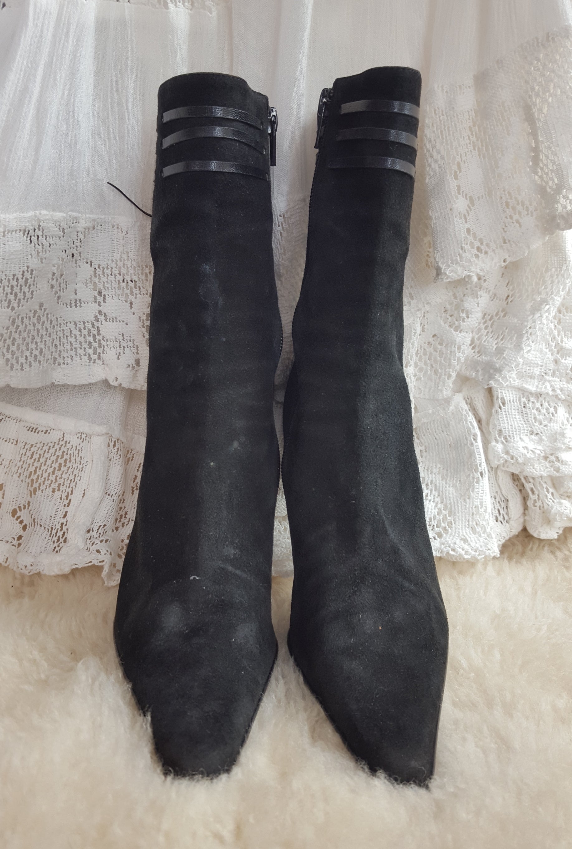 Black suede boots size 6 - Devils the Angel