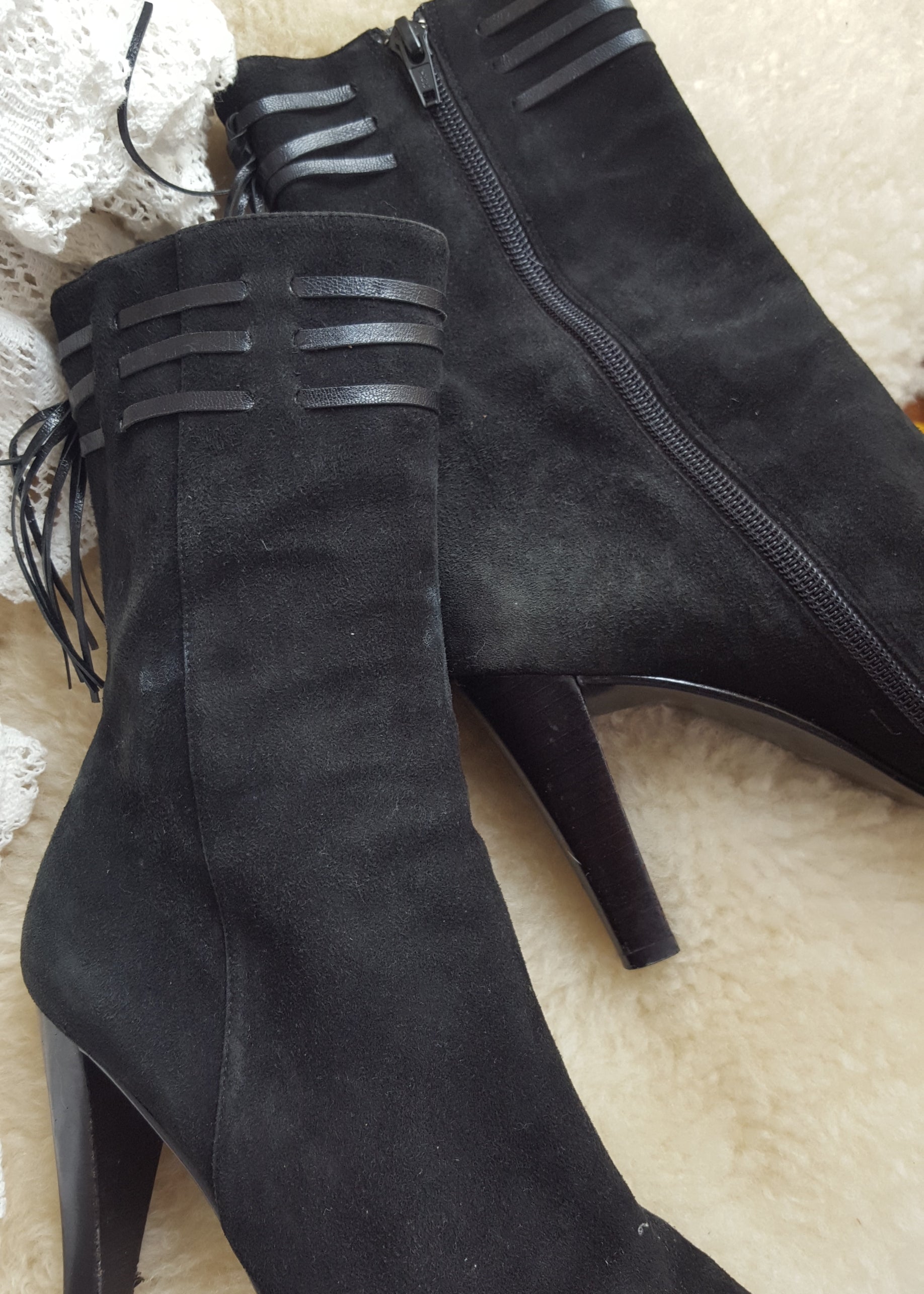 Black suede boots size 6 - Devils the Angel