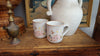 2x vintage clay floral mugs