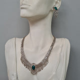 Vintage Art Deco sterling silver fine jewelry set Turquoise stones - Devils the Angel