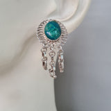 Vintage Art Deco sterling silver fine jewelry set Turquoise stones - Devils the Angel
