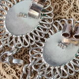 Vintage Art Deco sterling silver fine jewelry set Turquoise stones - Devils the Angel