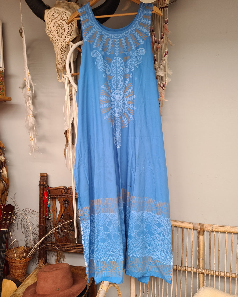 Vintage cotton maxi indian dress size L - Devils the Angel