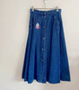 Vintage Casucci Jeans Denim Midi Skirt Fit Size 10 - Devils the Angel