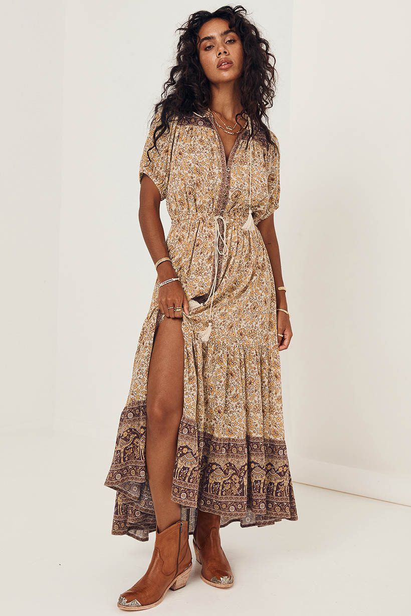 Spell and The Gypsy Sundown Maxi Dress/Gown in Spice NEW with tags size XS - Devils the Angel