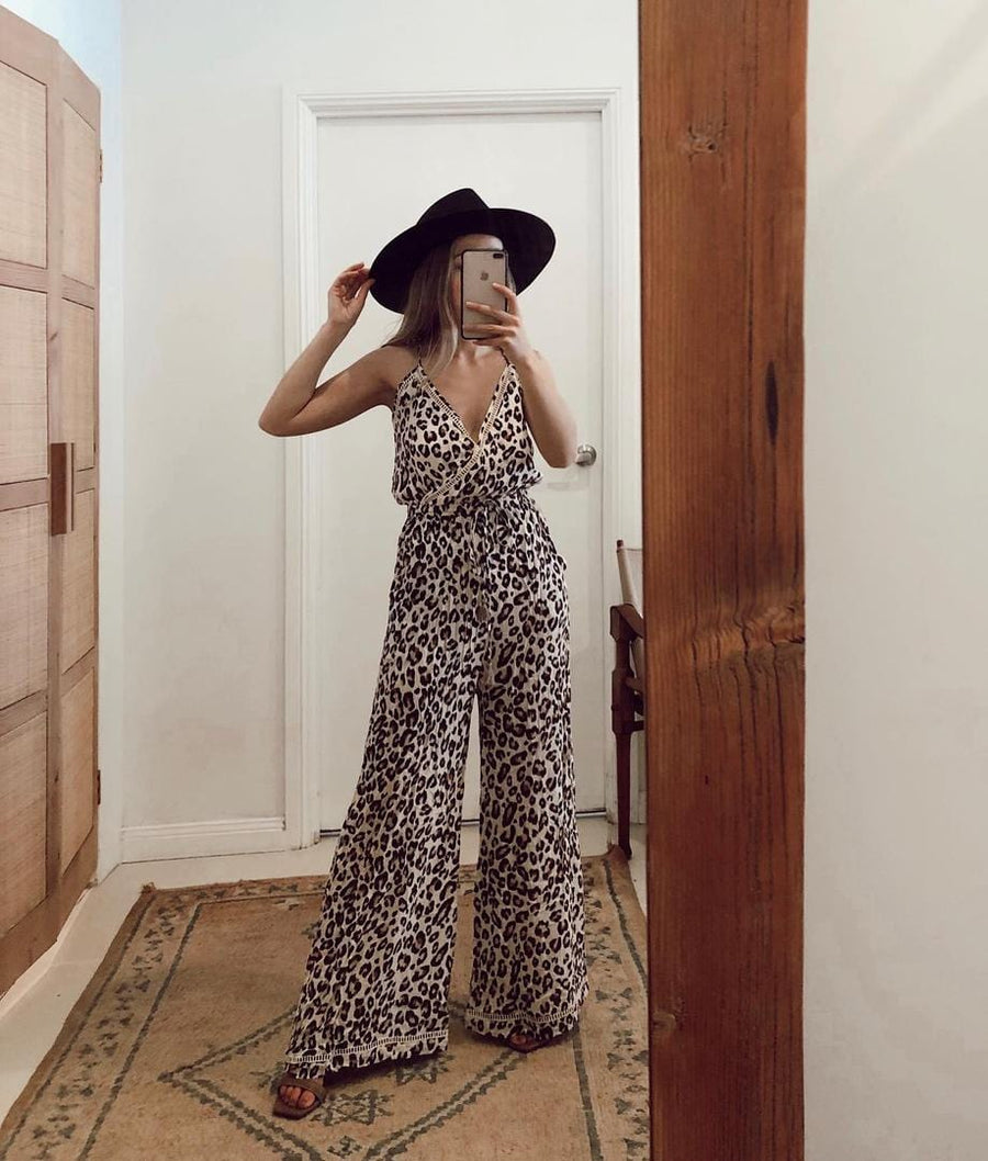 Spell Bodhi Leopard Jumpsuit size small - Devils the Angel