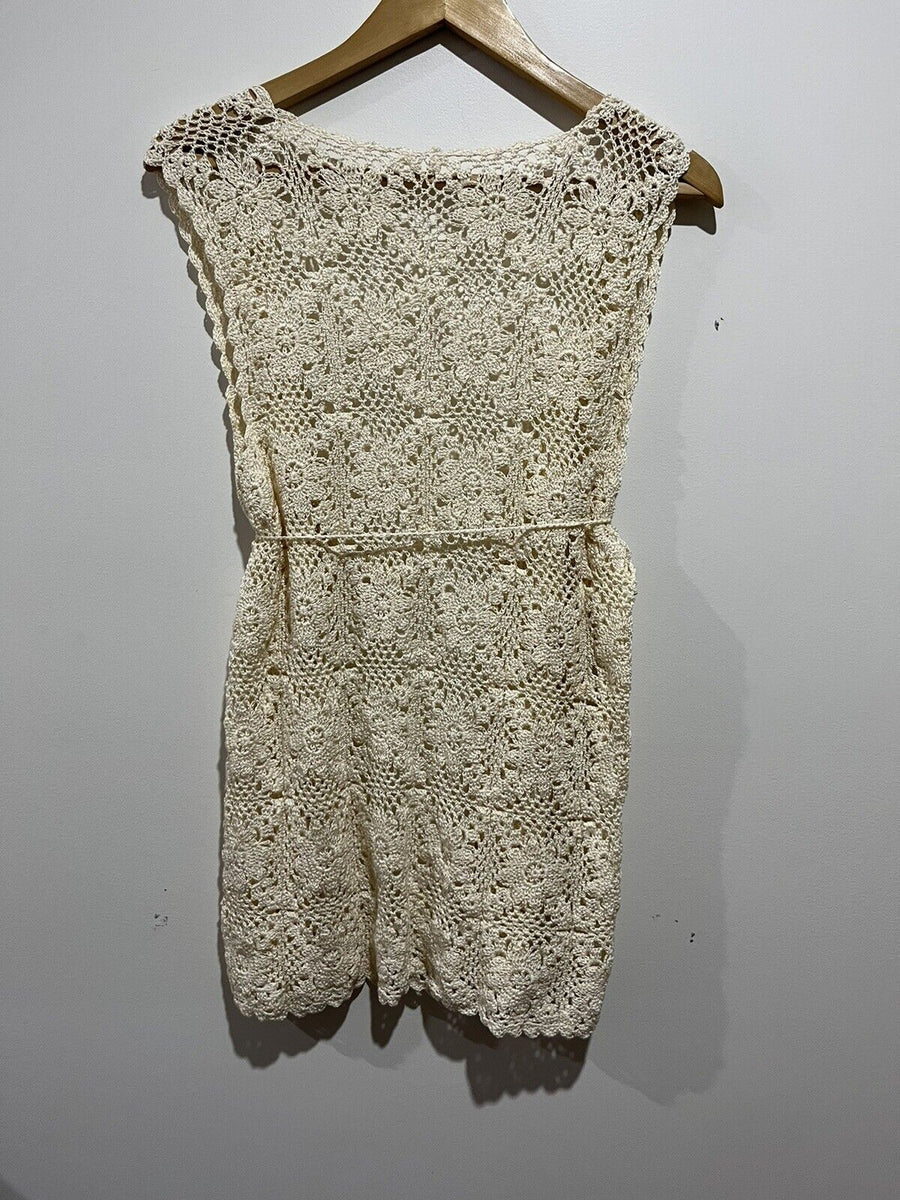 Vintage Handmade Crochet Boho Long Vest